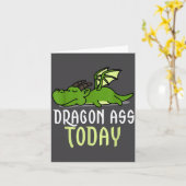 Carte Dragon Today _ Dragging _ Lazy _ Funny Novelty _ G (Fleur jaune)