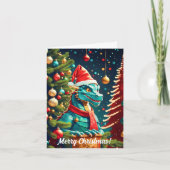 Carte Dragon vintage à Noël ai (Devant)