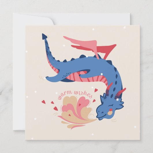 Carte Dragon, voeux chaleureux. (Devant)