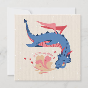 Carte Dragon, voeux chaleureux.