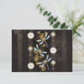 Carte Dragonflies de Steampunk sur arrière - plan rayé b (Debout devant)