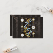 Carte Dragonflies de Steampunk sur arrière - plan rayé b (Devant/Arrière en situation)