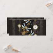 Carte Dragonflies de Steampunk sur arrière - plan rayé b (Devant/Arrière en situation)