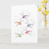 Carte Dragonflies Whimsical Cartoon Art (Fleur jaune)