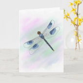 Carte dragonfly aquarelle (grande impression) (Fleur jaune)