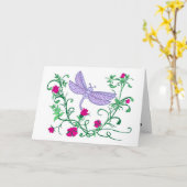 Carte Dragonfly avec des vignes (Fleur jaune)