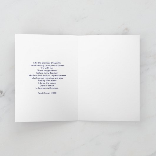 Carte Dragonfly avec poème (Intérieur)