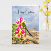 Carte Dragonfly On Petunia Anniversaire (Fleur jaune)