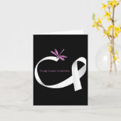 Carte Dragonfly White Ribbon (Fleur jaune)