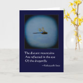Carte Dragonfly with Haiku blank or greeting card (Fleur jaune)