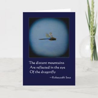 Carte Dragonfly with Haiku blank or greeting card