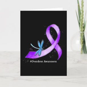 Carte Dragonflyy Ruban Violet de Sensibilisation au Surd