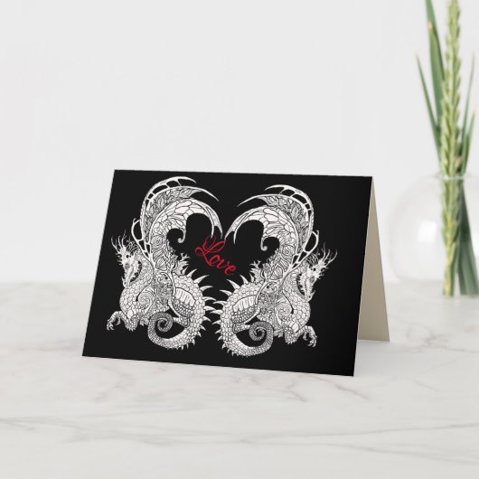 Carte Dragons Art Nouveau style~greeting card (Devant)