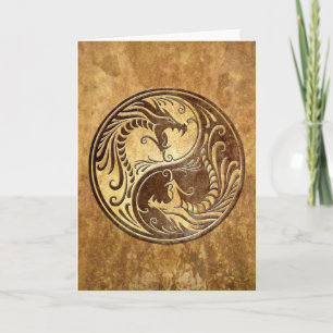 Carte Dragons en pierre de Yin Yang