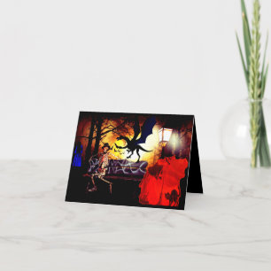 Carte Dragons-sorcières-creep et goules Halloween