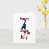 Carte drapeau 4 juillet américain (Fleur jaune)