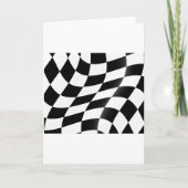 Carte Drapeau à carreaux noir et blanc ondulé de course (Devant)