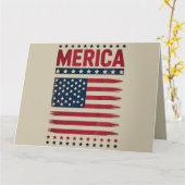Carte Drapeau Américain 4 Juillet Merica (Fleur jaune)