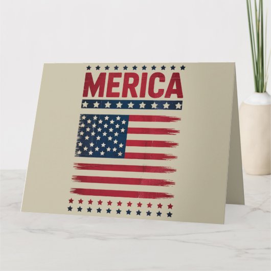 Carte Drapeau Américain 4 Juillet Merica (Devant)