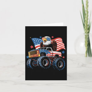 Carte Drapeau américain 4 juillet Monster Truck Bald Eag