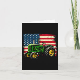 Carte Drapeau américain 4 juillet tracteur Patriotique