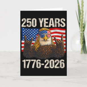 Carte Drapeau américain à aigle 250 ans 1776-2026 4 juil