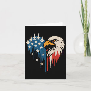 Carte Drapeau Américain Aigle Bald Fighter Jets Patrioti