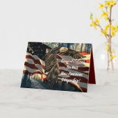 Carte Drapeau américain aigle citoyenneté USA (Fleur jaune)