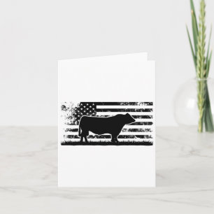 Carte Drapeau américain - America Cow Black Angus Ranche