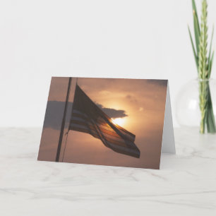 Carte Drapeau américain au coucher du soleil