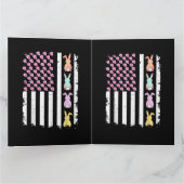 Carte Drapeau américain avec lapin pour le jour de Pâque (Intérieur)