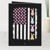 Carte Drapeau américain avec lapin pour le jour de Pâque (Dos)