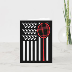 Carte Drapeau Américain Avec Navettes Drôle Badminton T