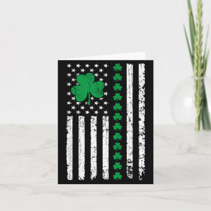 Carte Drapeau américain avec trèfles pour la saint patri