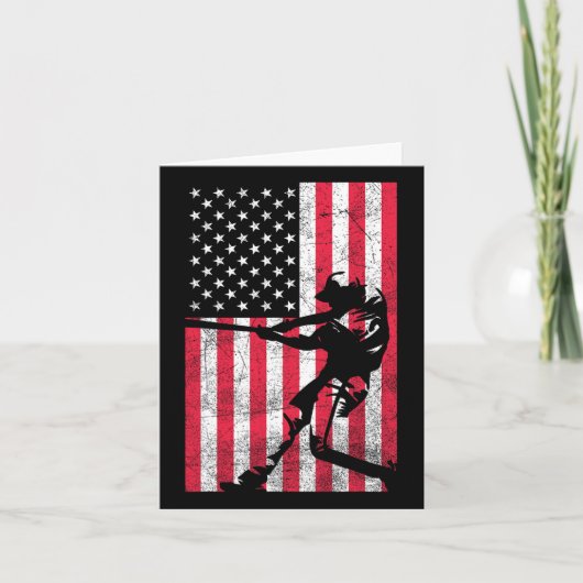 Carte Drapeau Américain Baseball Rouge Blanc Bleu 4e De (Devant)