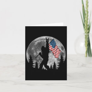 Carte Drapeau Américain Bigfoot Sasquatch Patriotique 4è