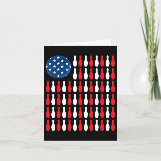 Carte Drapeau Américain - Bowler Et Bowling Patriotique (Devant)