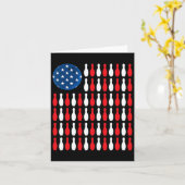 Carte Drapeau Américain - Bowler Et Bowling Patriotique (Fleur jaune)