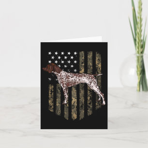 Carte Drapeau américain camouflage German Shorthaired Po