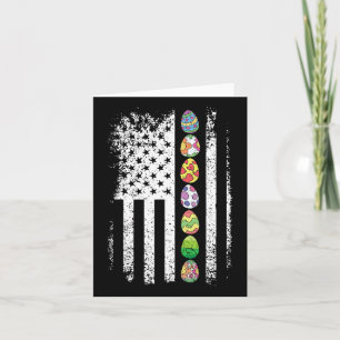 Carte Drapeau américain Chasse aux Oeufs de Pâques Cool
