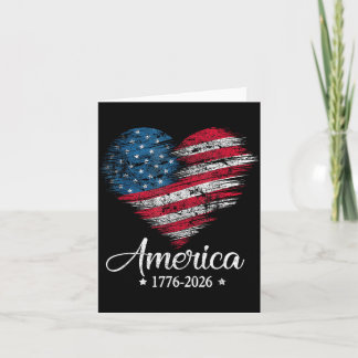 Carte Drapeau américain Cœur 1776 2026 4 juillet 250e