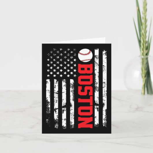 Carte Drapeau américain de baseball de Boston (Devant)