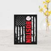 Carte Drapeau américain de baseball de Boston (Fleur jaune)