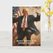 CARTE DRAPEAU AMÉRICAIN DE DONALD TRUMP (Fleur jaune)