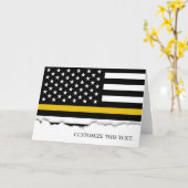 Carte Drapeau américain de la ligne d'or mince| Dispatch (Fleur jaune)