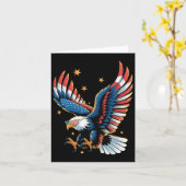 Carte Drapeau américain de l'aigle patriotique 4 juillet (Fleur jaune)