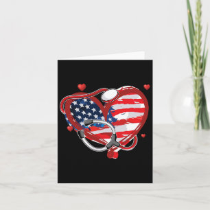 Carte Drapeau américain de l'infirmière 4 juillet patrio