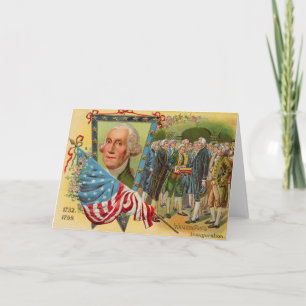 Carte Drapeau américain de l'investiture de George Washi