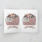 Carte Drapeau américain de Noël patriotique "Joie et Lib (Intérieur)