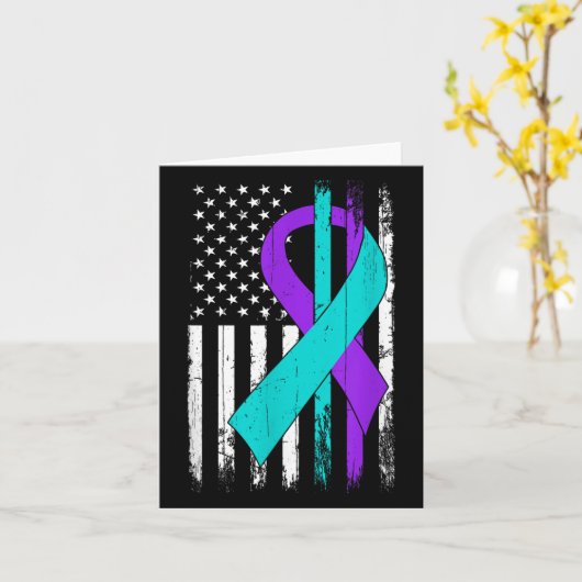 Carte Drapeau américain de sensibilisation à la préventi (Fleur jaune)